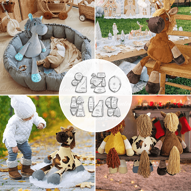 Plush Horse Doll Template Ruler Set(20 PCS) - With Instructions