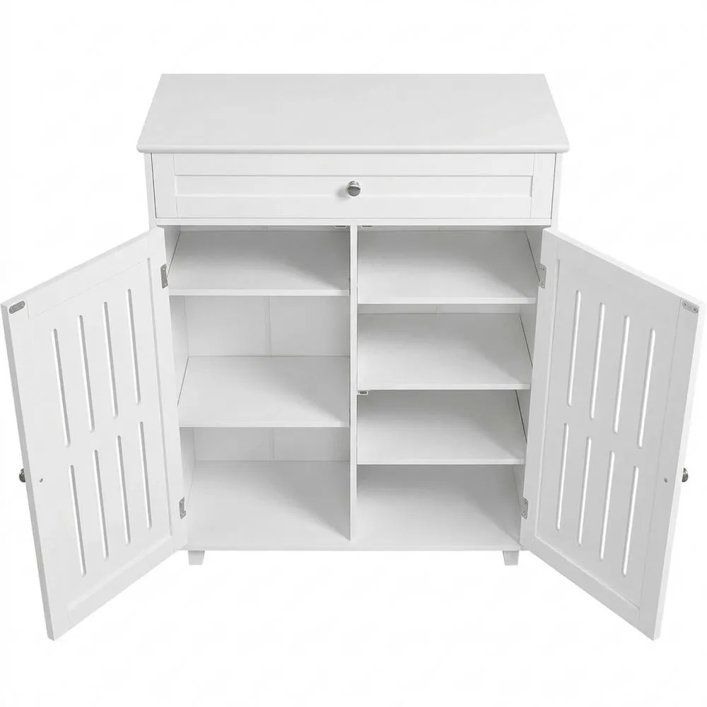 Schuhschrank aus Holz mit verstellbaren Einlegeböden und 4 Fächern-Glowtran