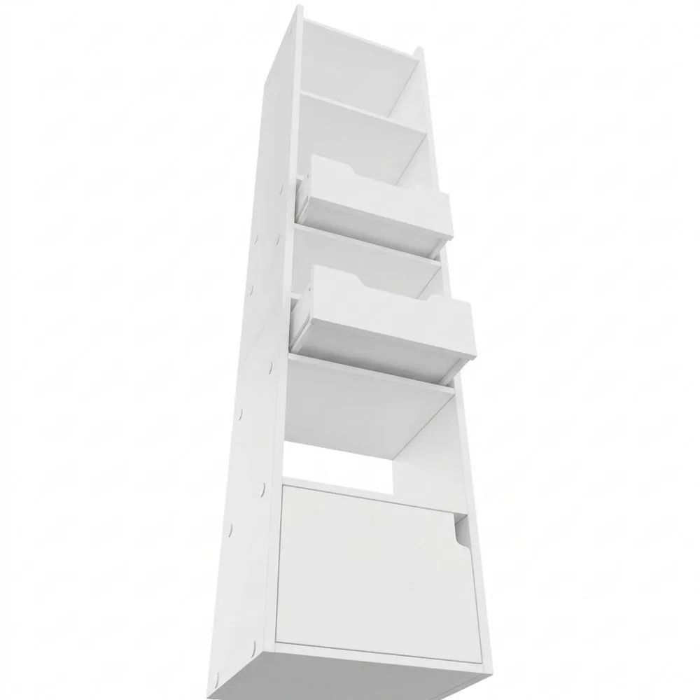 Hölzernes Aufbewahrungsregal mit 6 Ebenen und Schubladen-Glowtran