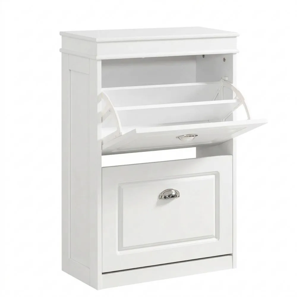 Schmaler Schuhschrank mit Klappen für Flur und Eingangsbereich-Glowtran