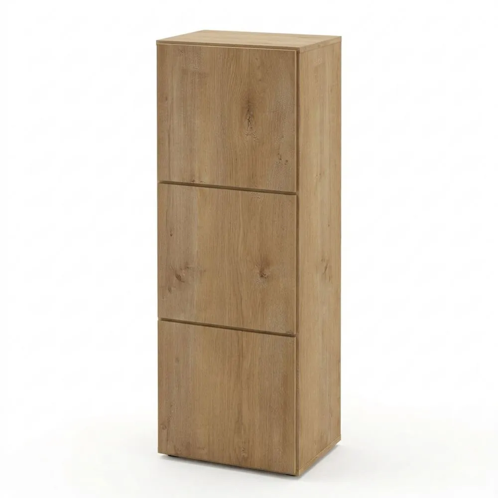 Schmaler Schuhschrank mit 6 Fächern, Kerneiche Holz-Glowtran