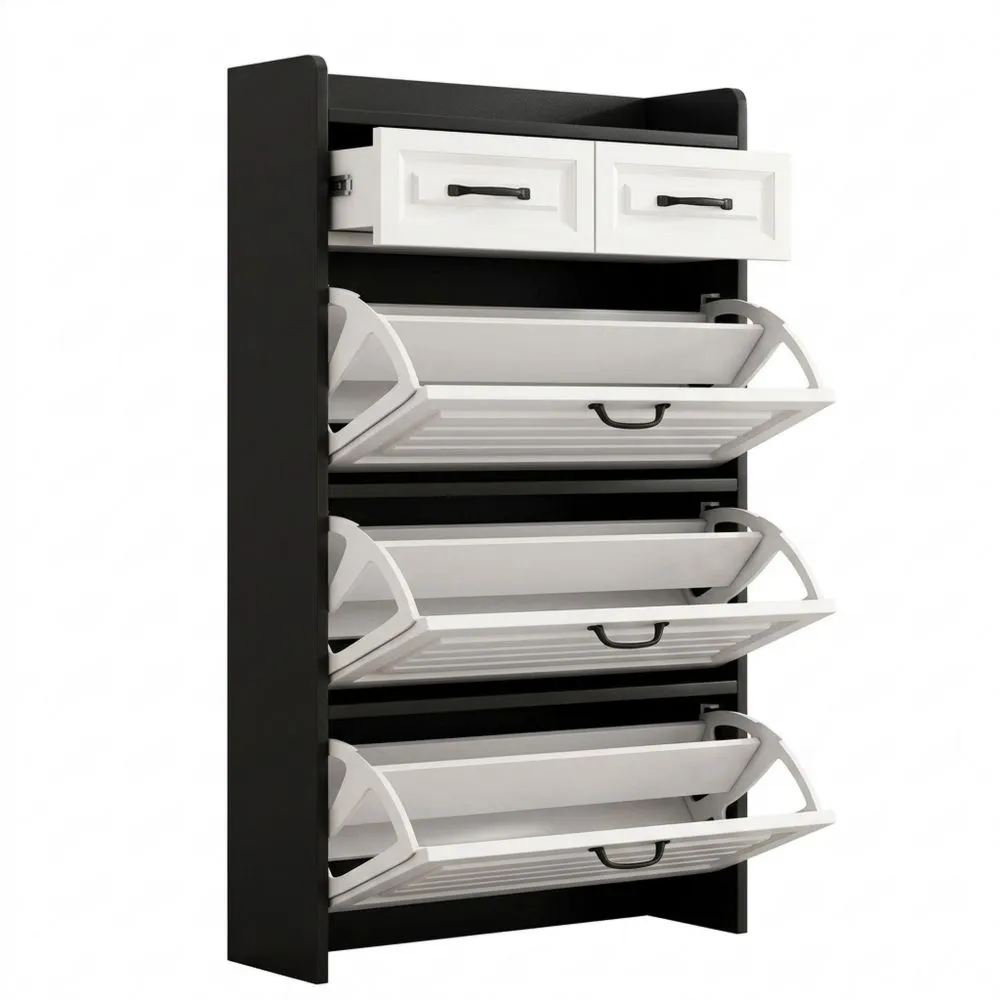 Platzsparender Schuhschrank mit drehbarem Regal und Kippsicherung-Glowtran