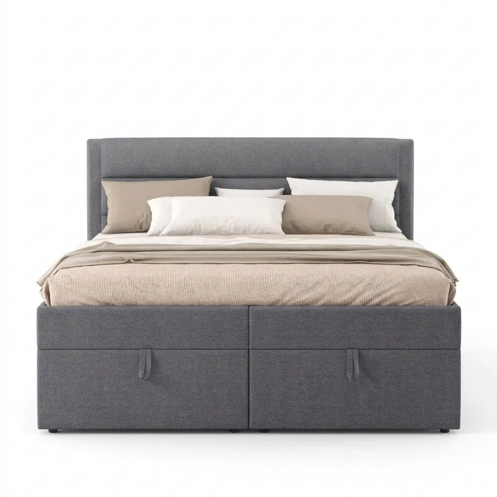 Polsterbett 140x200 mit Stauraum und Lattenrost-Yogcozy