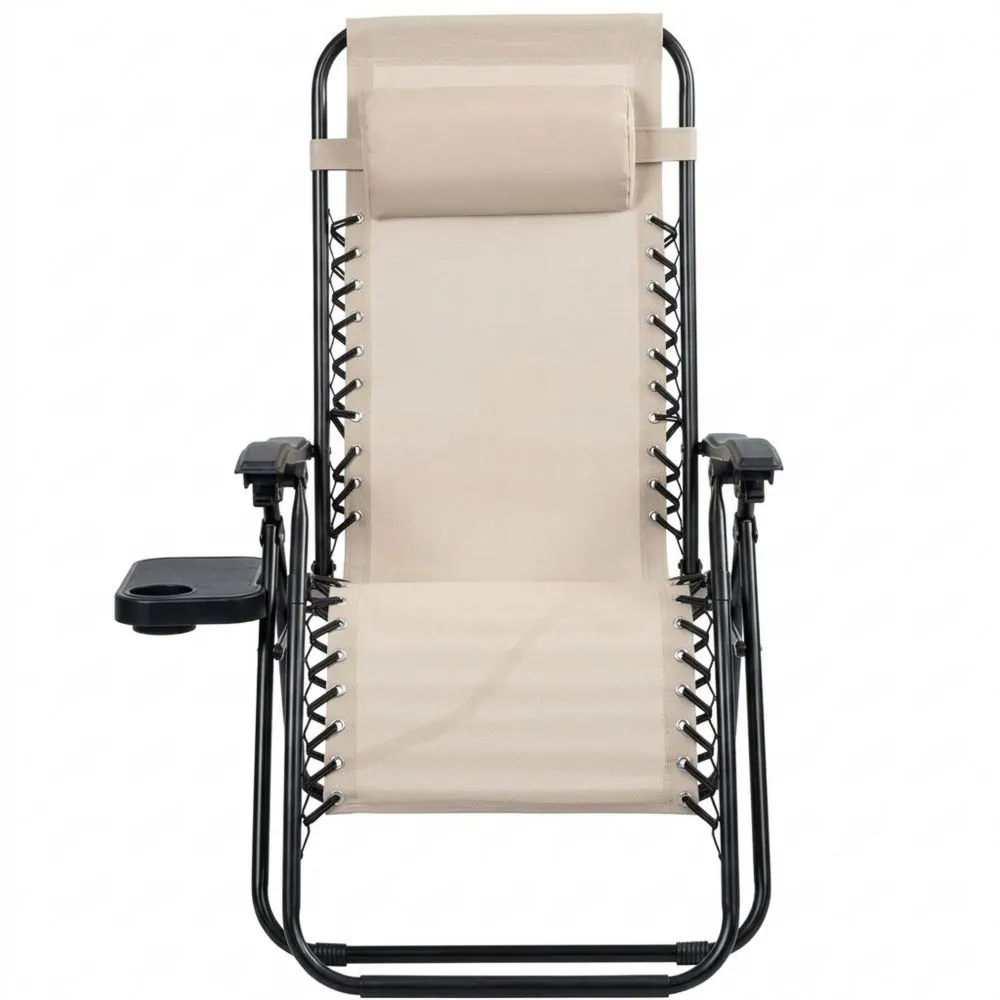 Klappbare wetterfeste Gartenliege mit Tisch und Kopfstütze-Yogcozy