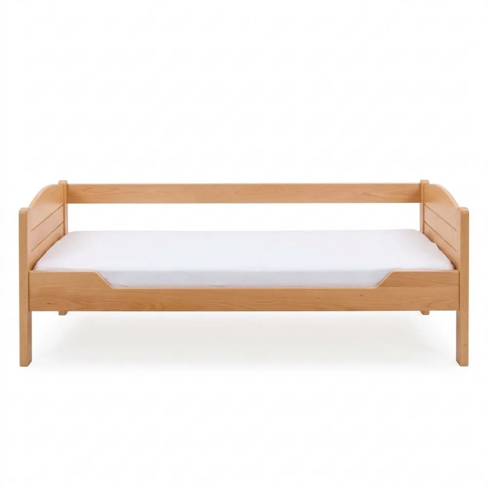 Massivholz Bett 90x190 cm Naturholz-Yogcozy