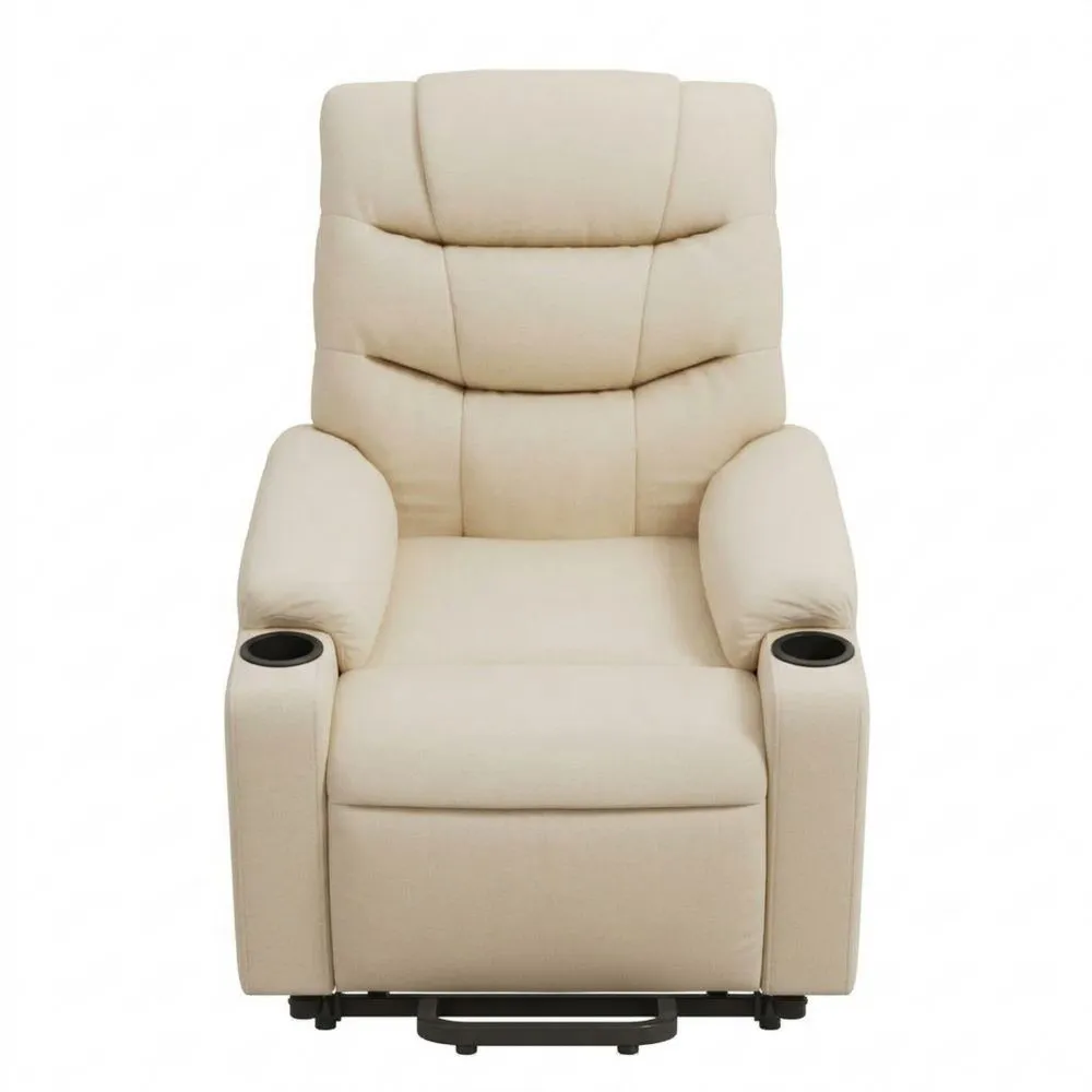 Bequemer Relaxsessel mit Aufstehhilfe in Creme-Yogcozy