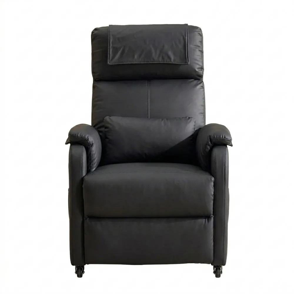 Elektrischer Massagesessel mit Liegefunktion, Massage & Wärme, USB-Anschlüsse, Seitentasche, Kratzfest, Schwarz-Yogcozy