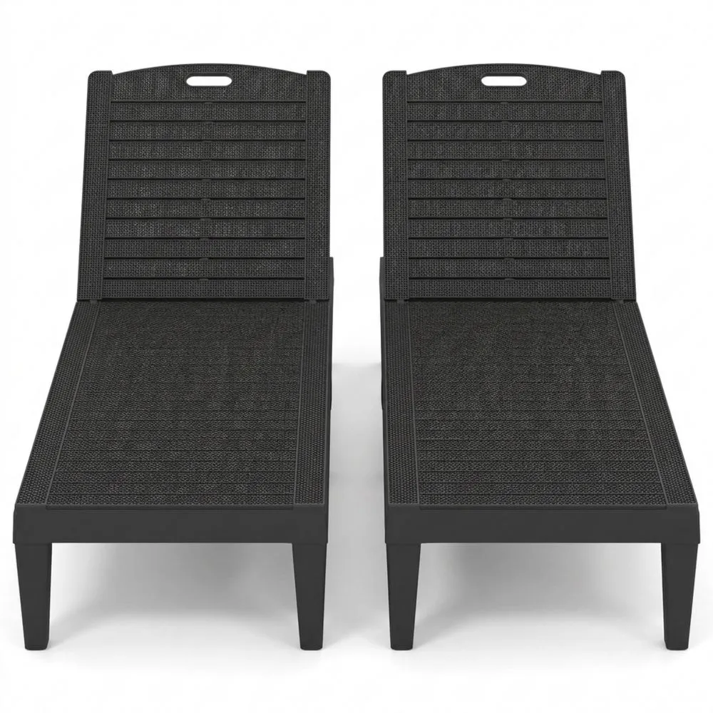 Wetterfeste Sonnenliege mit Verstellbarer Rückenlehne, Belastbarkeit bis 160 kg, für Garten und Terrasse-Yogcozy