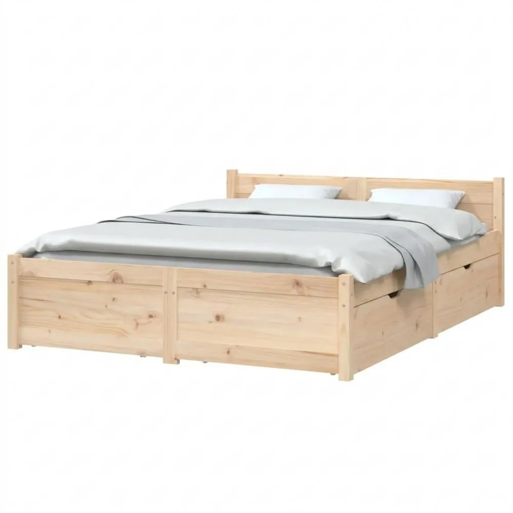 Massivholzbett mit Schubladen 120x200cm-Yogcozy