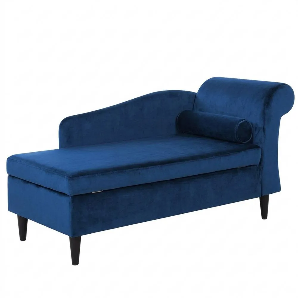 Elegante Chaiselongue aus Samt in Marineblau-Yogcozy