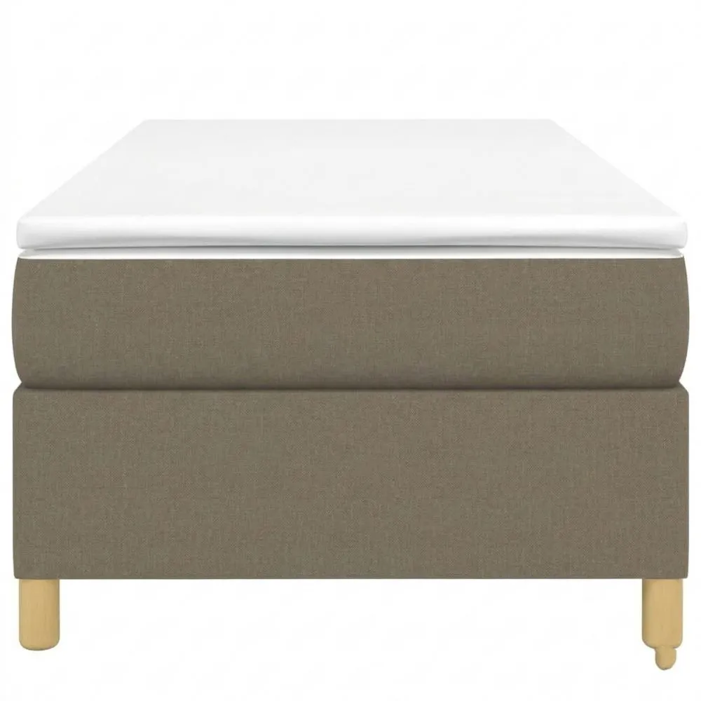 Stoff-Polsterbett mit Lattenrost in Taupe, Einzelbett 90x200 cm-Yogcozy