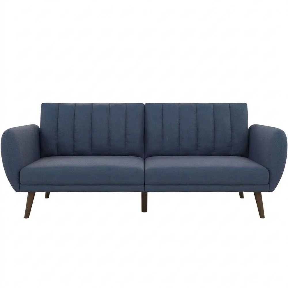 Komfortables Schlafsofa in Leinen Marineblau-Yogcozy