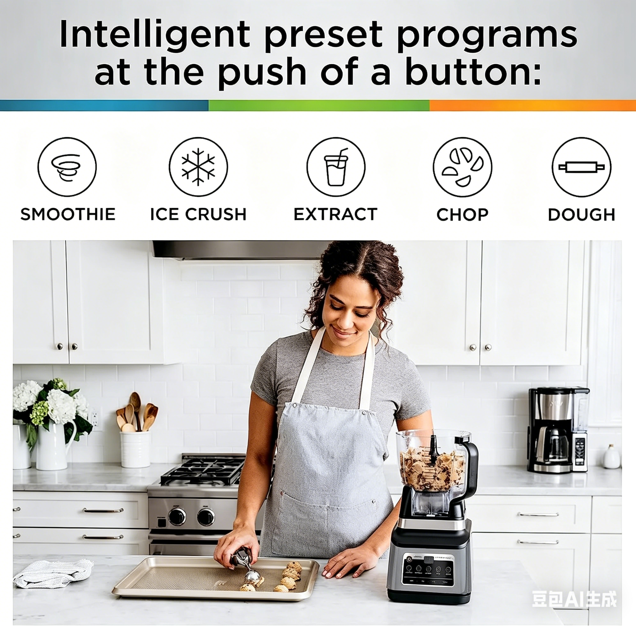 Sistema de Cocina 3 en 1, Set Licuadora con 5 programas | BN801