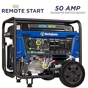 Westinghouse WGEN9500 50 Amp llave de arranque remoto llavero inalámbrico dual combustible generador portátil L14-30R