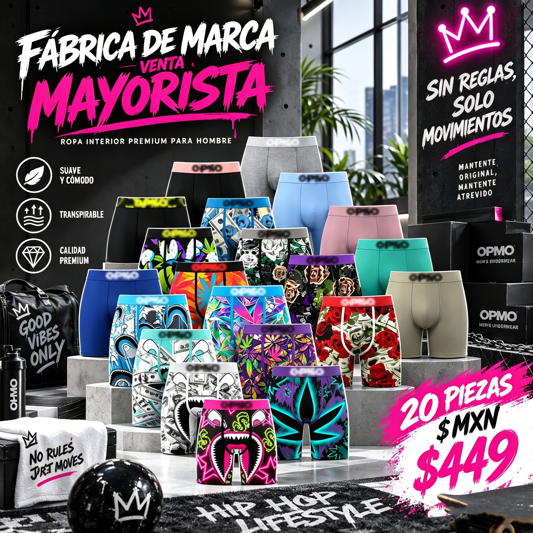🩳Calzoncillos bóxer de hombre con estampado original y pernera larga