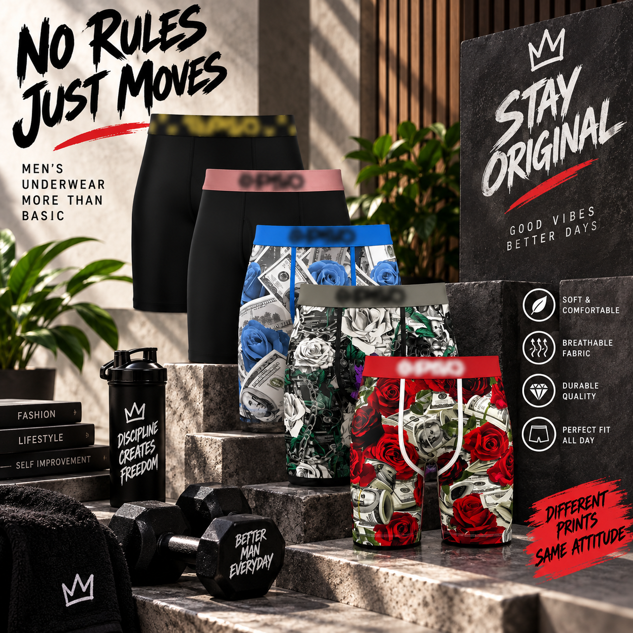 🩳Calzoncillos bóxer de hombre con estampado original y pernera larga