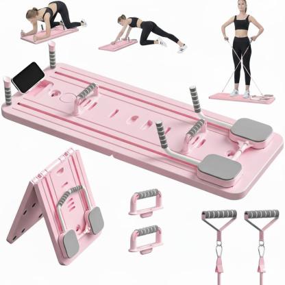 Tabla de Pilates - Set de Reformer de Pilates, Tabla de Pilates Reformer Plegable Multiusos para el Hogar, Tabla de Pilates Deslizante 5 en 1