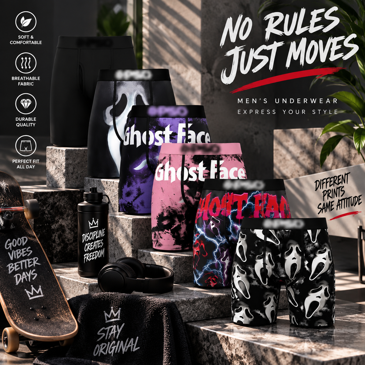 🩳Calzoncillos bóxer de hombre con estampado original y pernera larga