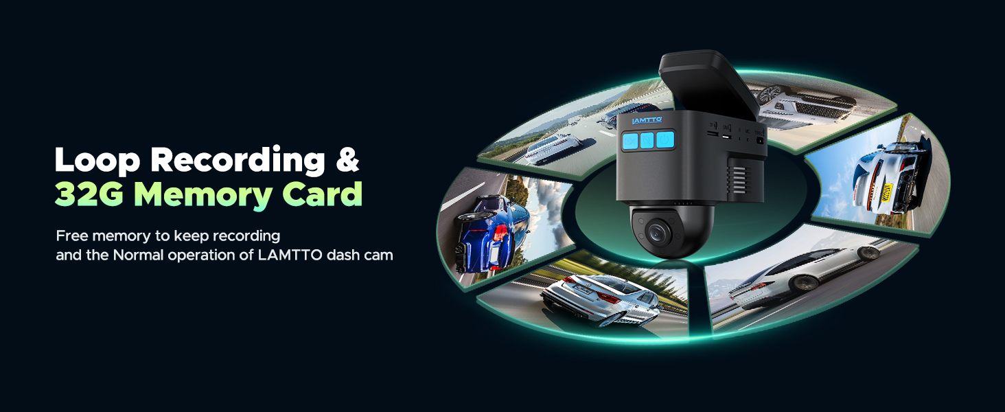 Dash cam con grabaci&oacute;n en bucle y tarjeta de memoria de 32G