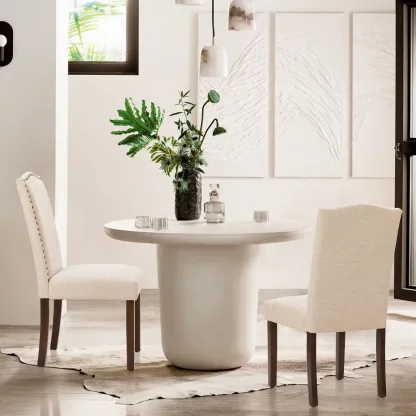 Sillas de comedor tapizadas de estilo moderno, grises, juego de 4
