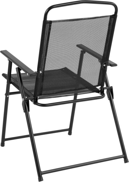 Flash Furniture Set de Muebles de Jardín Exterior Modelo Nantucket – Muebles de Jardín y Terraza – Set de 6 Unidades – Incluye Mesa de Jardín, Sombrilla y 4 Sillas Plegables – Color Negro