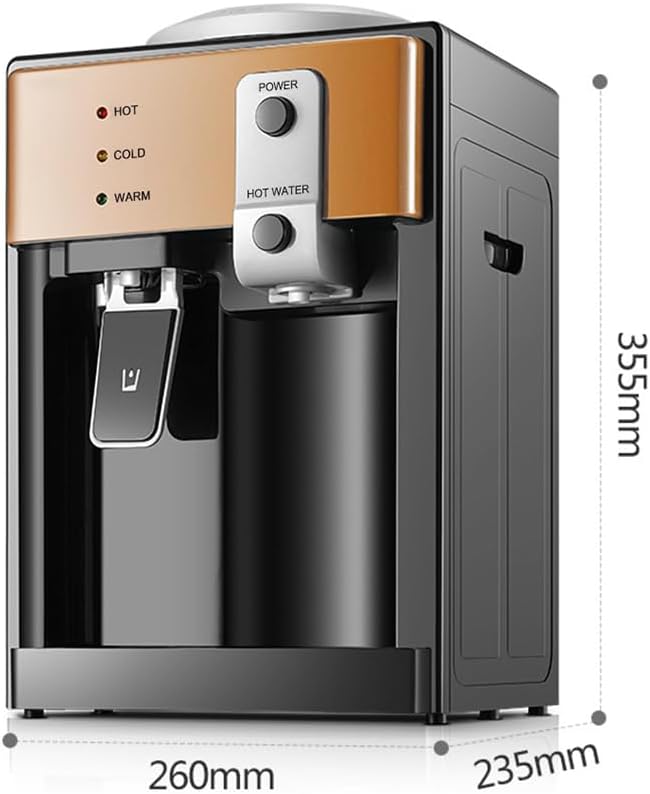 JOYID Dispensador de Agua de Carga Superior con Agua Caliente/fría/Temperatura Ambiente, Estilo Minimalista de Acero Inoxidable Brillante