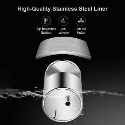 JOYID Dispensador de Agua de Carga Superior con Agua Caliente/fría/Temperatura Ambiente, Estilo Minimalista de Acero Inoxidable Brillante