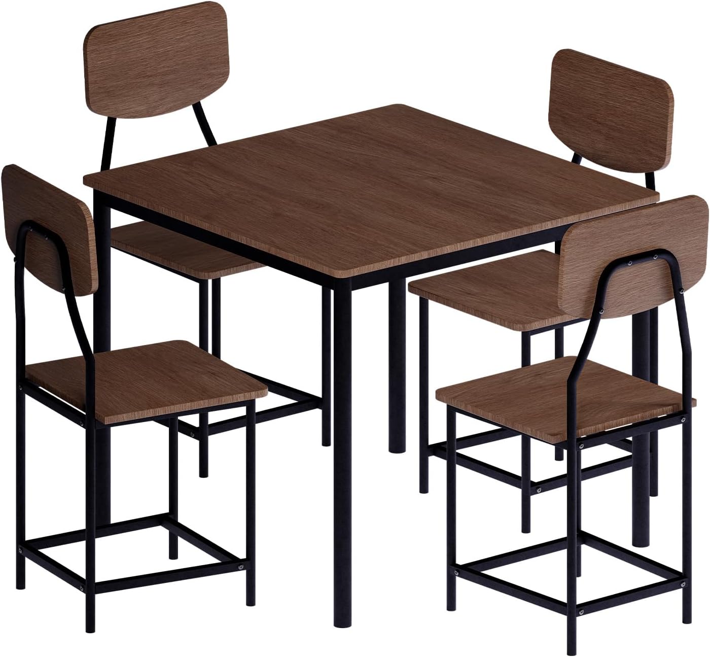 MUBSON Comedor con 4 Sillas. Comedor Completo Minimalista Decco con Superficie de 90x90 cm. Mesa para 4 Personas. Mesa para Cocina, Hogar, Oficina o Terraza. Antecomedor. Dining Table