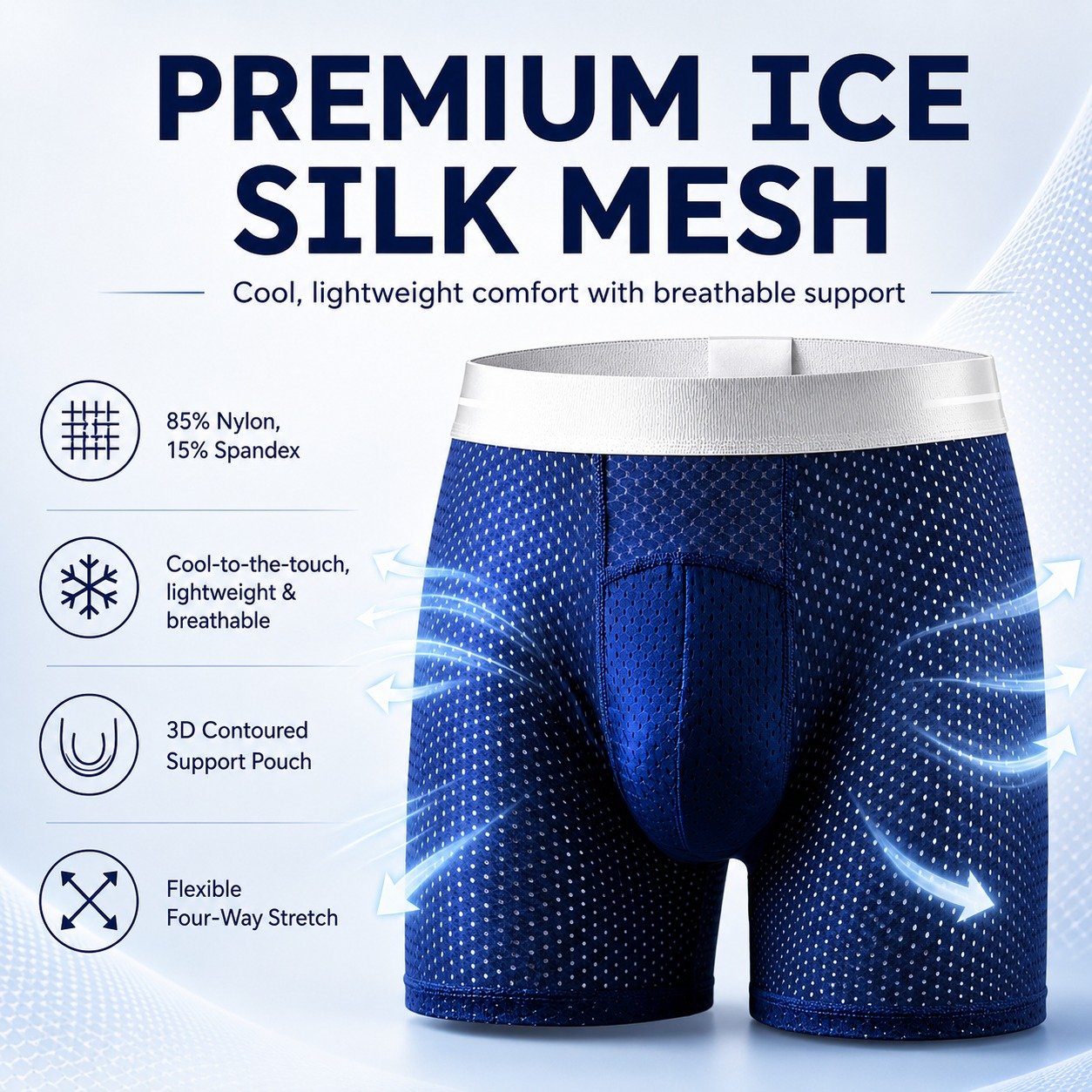 🏆Más de 45 000 unidades vendidas 🔥Ofertas estrella de 2026: Boxer para hombre AirSorb™ Premium con malla IceSilk para una comodidad que dura todo el día