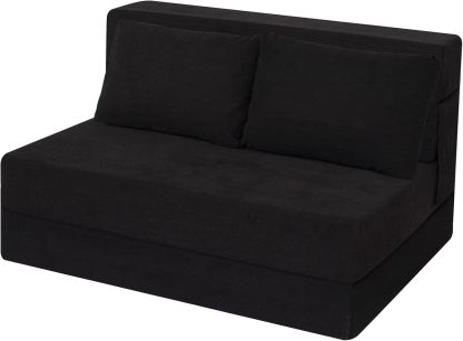 Sofá Cama Plegable Individual con Almohada, Gris Oscuro, Tela Transpirable y Espuma de Alta Densidad, 48.26 cm x 66.06 cm x 58.46 cm