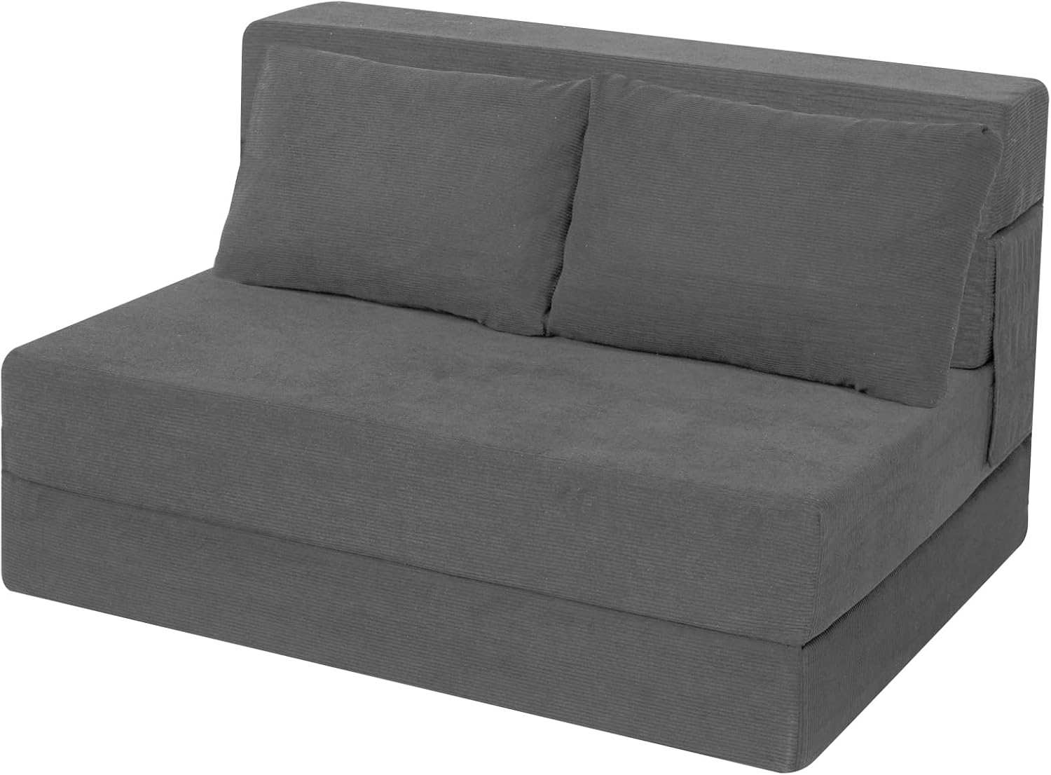Sofá Cama Plegable Individual con Almohada, Gris Oscuro, Tela Transpirable y Espuma de Alta Densidad, 48.26 cm x 66.06 cm x 58.46 cm