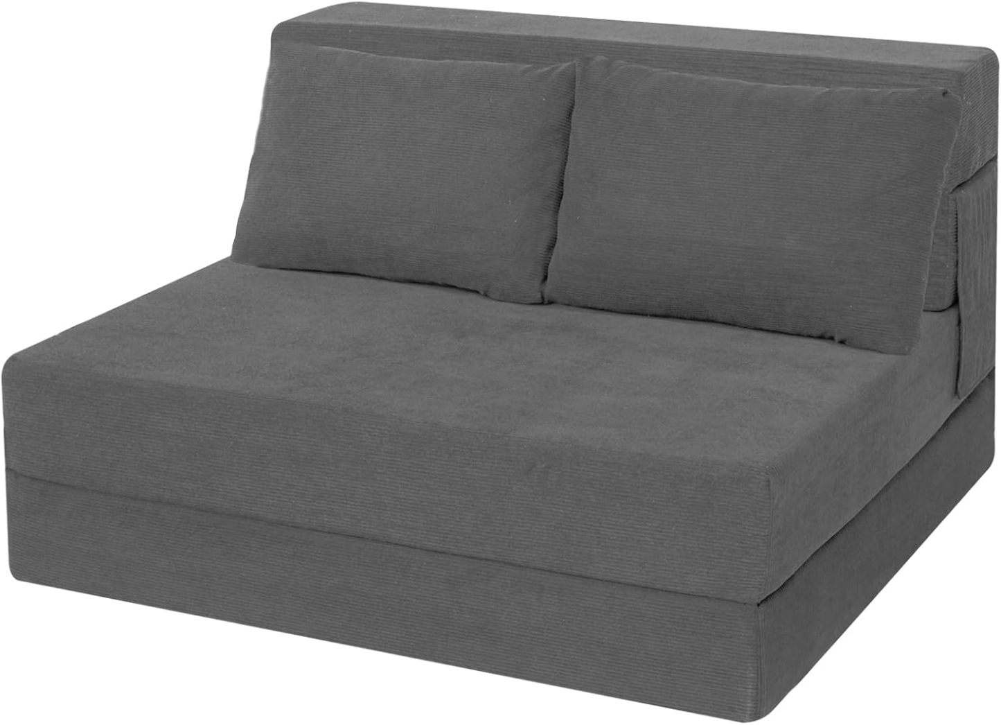 Sofá Cama Plegable Individual con Almohada, Gris Oscuro, Tela Transpirable y Espuma de Alta Densidad, 48.26 cm x 66.06 cm x 58.46 cm