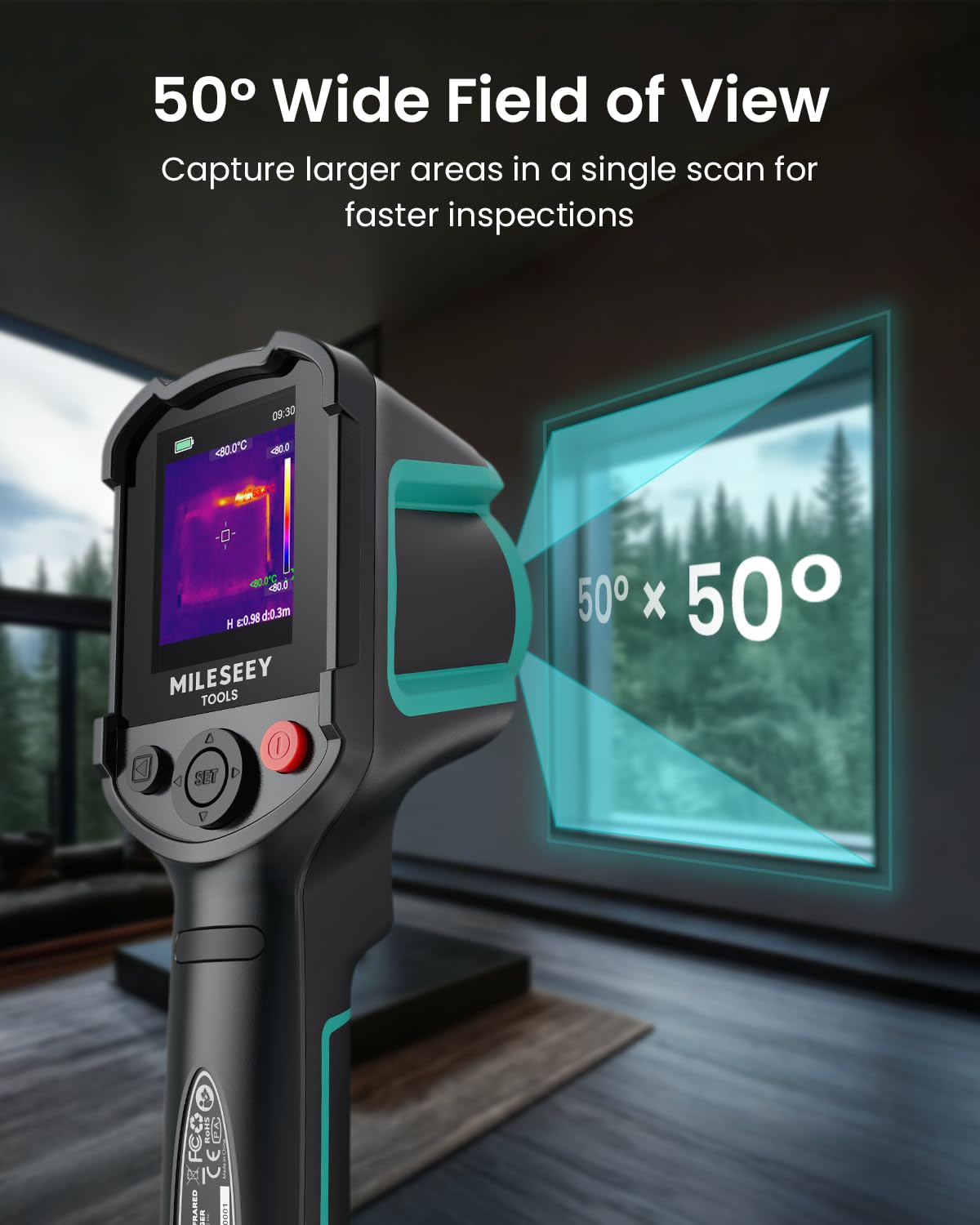 Cámara termográfica MILESEEY TR10, resolución IR de 192 × 192, 25 Hz