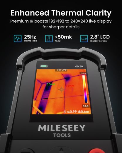 Cámara termográfica MILESEEY TR10, resolución IR de 192 × 192, 25 Hz