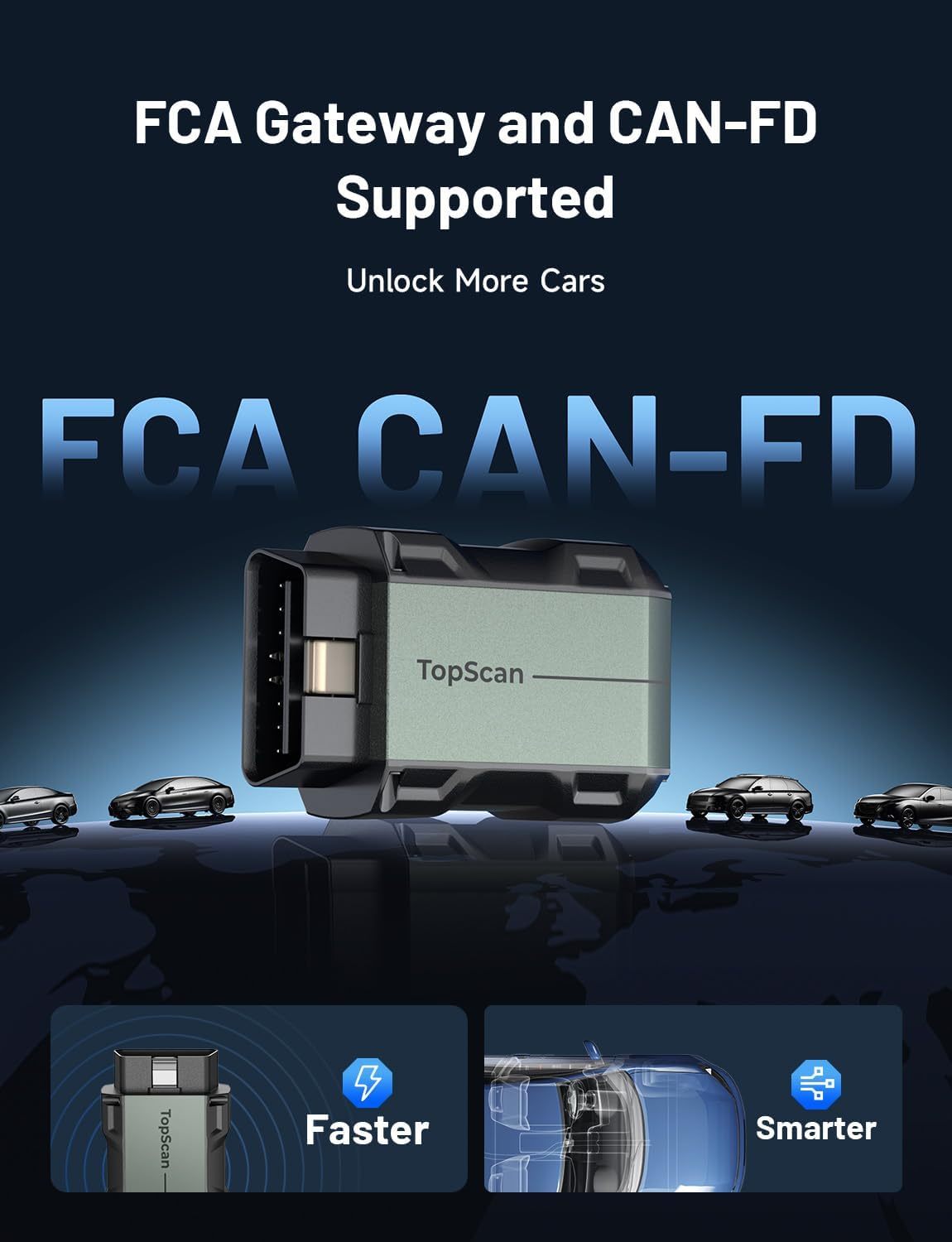 Escáner OBD2 TOPDON TopScan Lite, herramienta de diagnóstico bidireccional, 8 funciones de reinicio e IA
