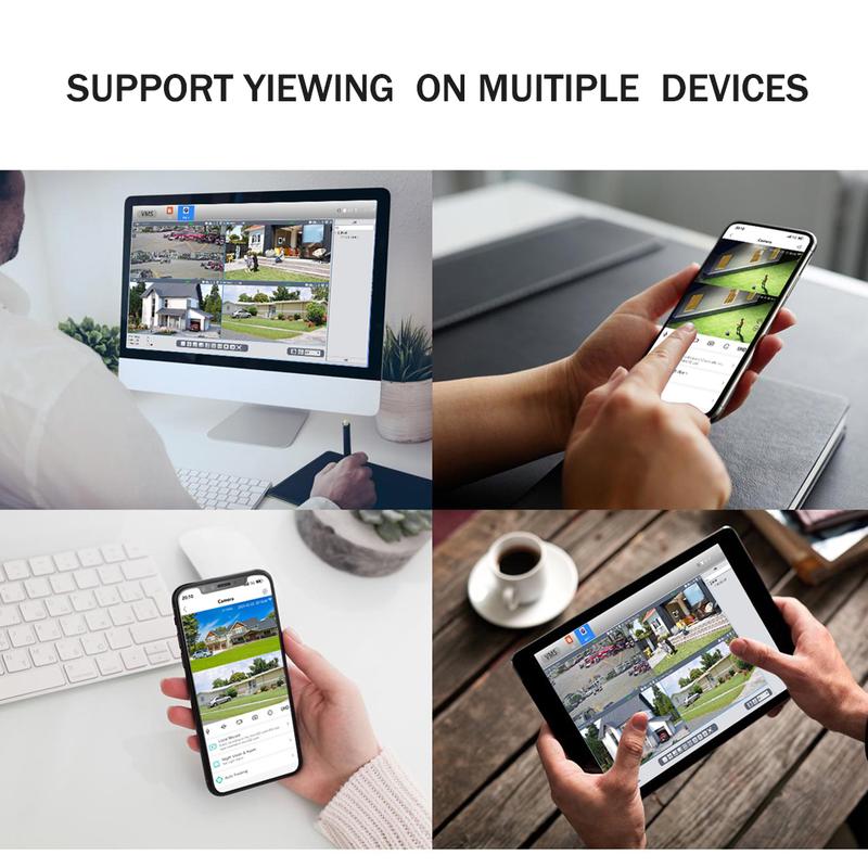ICSEE Cámara de Seguridad AJ21 WiFi Triple Lente Ultra HD 9MP，Regalo de cable de extensión de 3 metros，360° Panorámica con Triple Lente PTZ，Detección de Movimiento + Visión Nocturna Color，Impermeable IP66，WiFi 2.4GHz ，Compatible con el protocolo ONVIF，Con