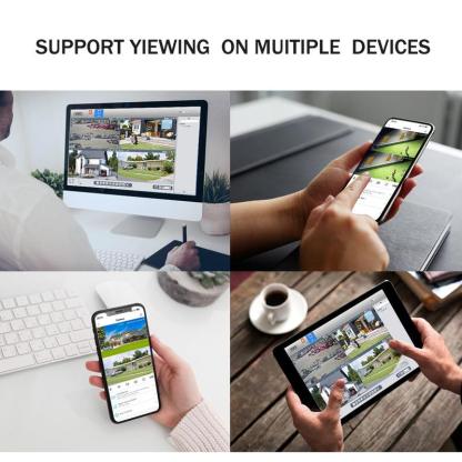 ICSEE Cámara de Seguridad AJ21 WiFi Triple Lente Ultra HD 9MP，Regalo de cable de extensión de 3 metros，360° Panorámica con Triple Lente PTZ，Detección de Movimiento + Visión Nocturna Color，Impermeable IP66，WiFi 2.4GHz ，Compatible con el protocolo ONVIF，Con