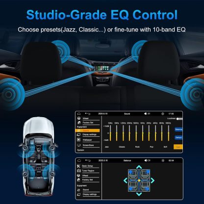 Estéreo para auto de formato Single Din con Apple CarPlay y Android Auto inalámbricos, radio Single Din con pantalla táctil HD de 6.28 pulgadas, Bluetooth, cámara trasera de 1080p, USB, SWC, ecualizador de 10 bandas, RCA, micrófono externo y radio FM para