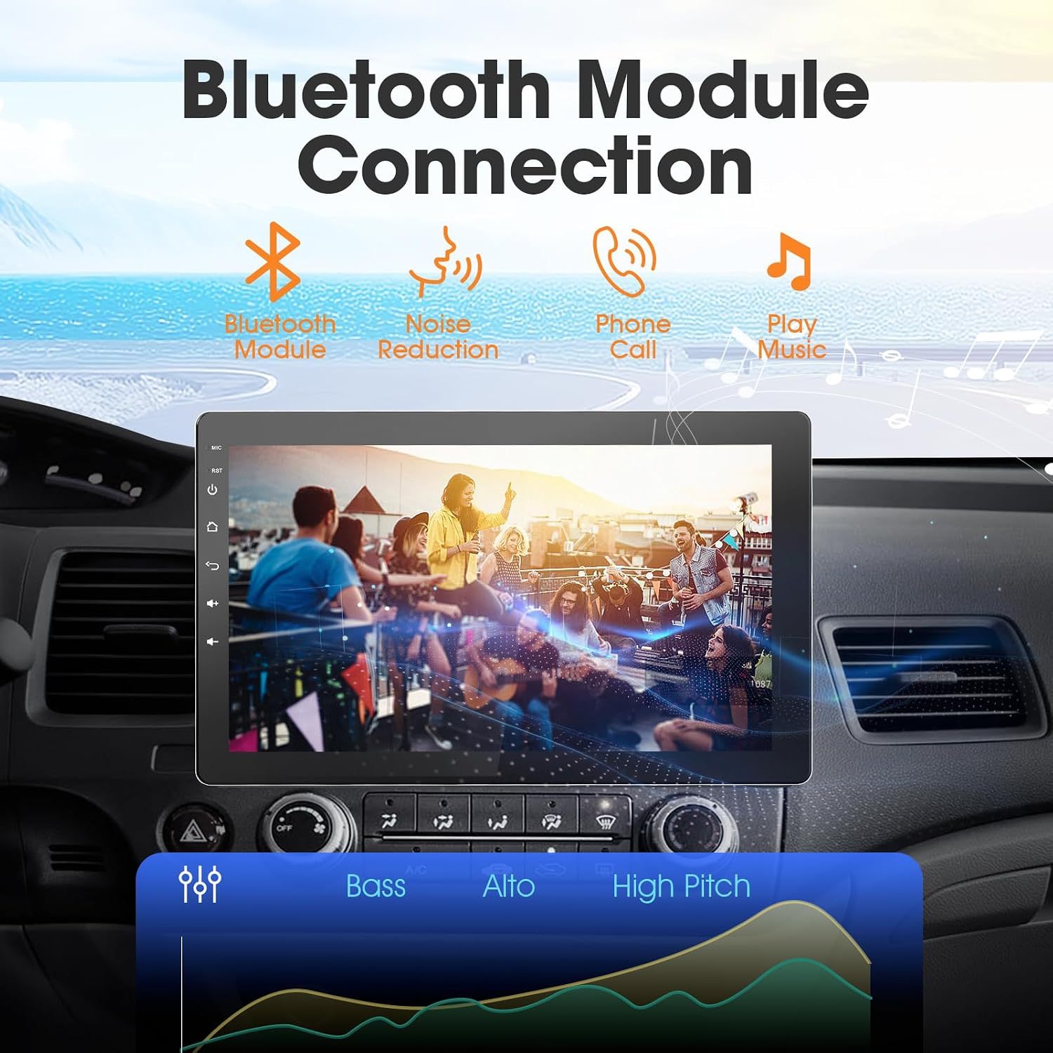 Autorradio Haudio con pantalla giratoria de 360°, estéreo Bluetooth 1 DIN con CarPlay y Android Auto inalámbricos, pantalla táctil IPS de 10,1 pulgadas con GPS, Mirror Link, control por voz, radio RDS/FM/AM y cámara trasera 1080P.