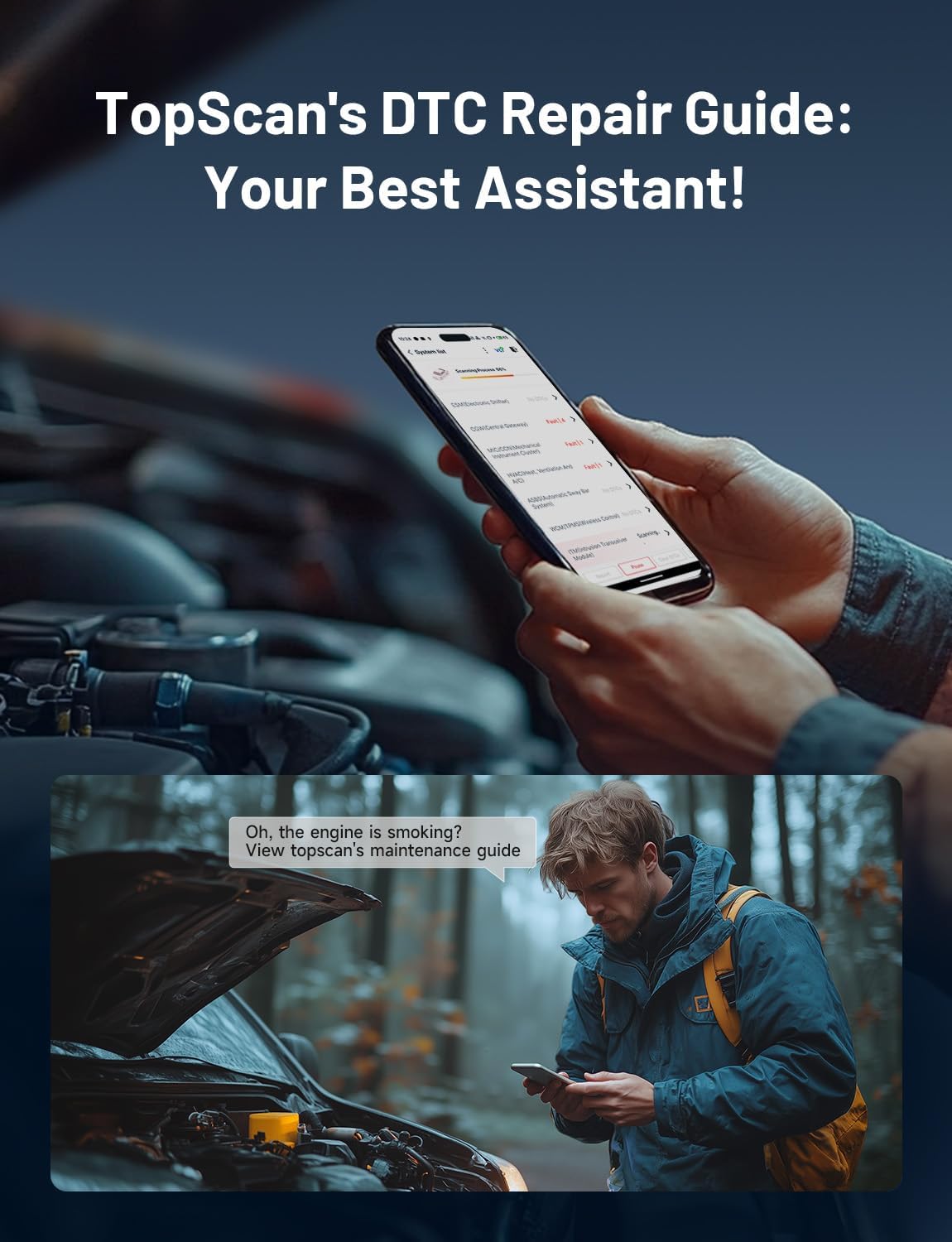 Escáner OBD2 TOPDON TopScan Lite, herramienta de diagnóstico bidireccional, 8 funciones de reinicio e IA