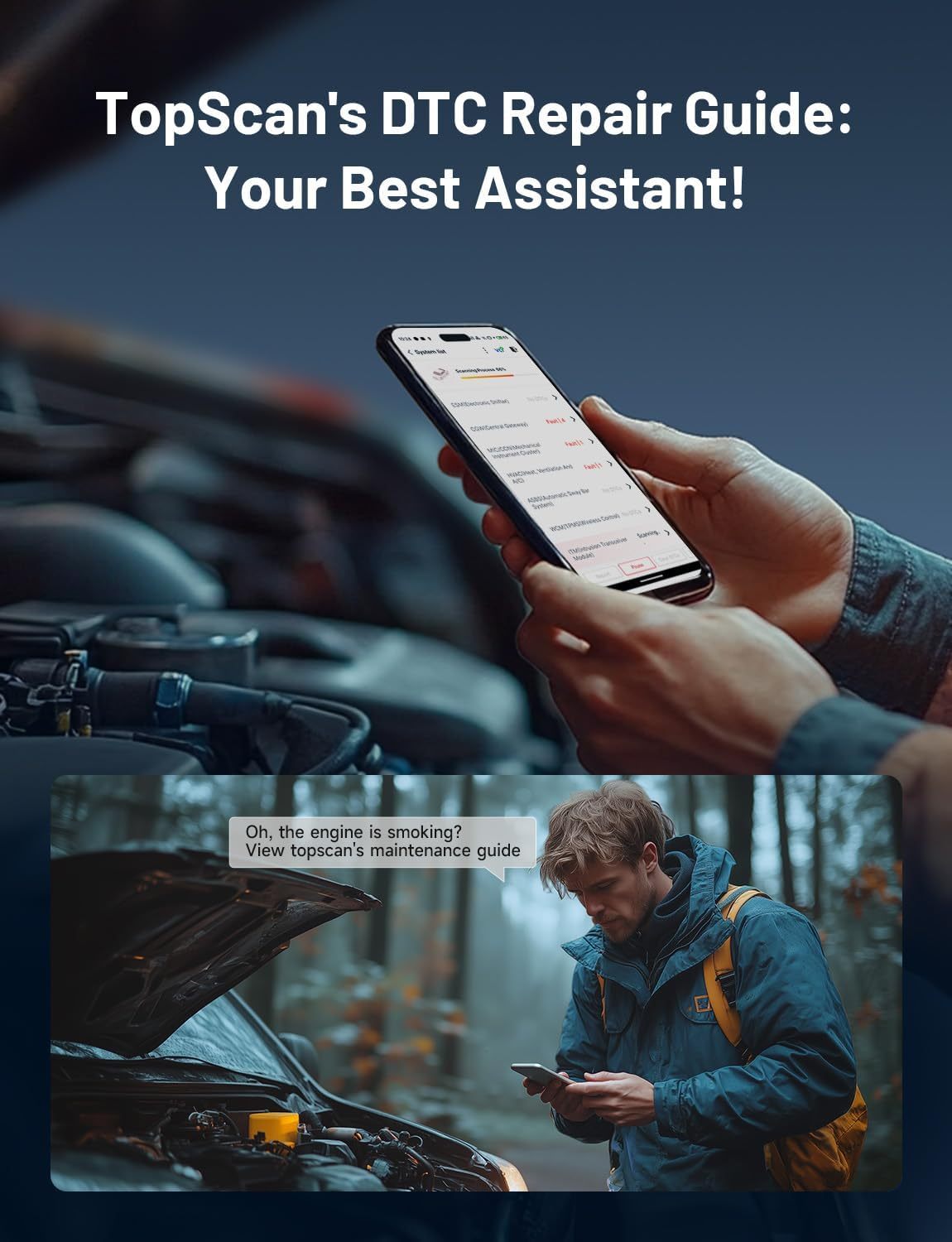 Escáner OBD2 TOPDON TopScan Lite, herramienta de diagnóstico bidireccional, 8 funciones de reinicio e IA