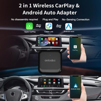 Adaptador USB «Plug and Play» inalámbrico CarbitLink/CarPlay/Android Auto Smart Link para vehículos con CarPlay o Android Carbit Link de fábrica con conexión por cable