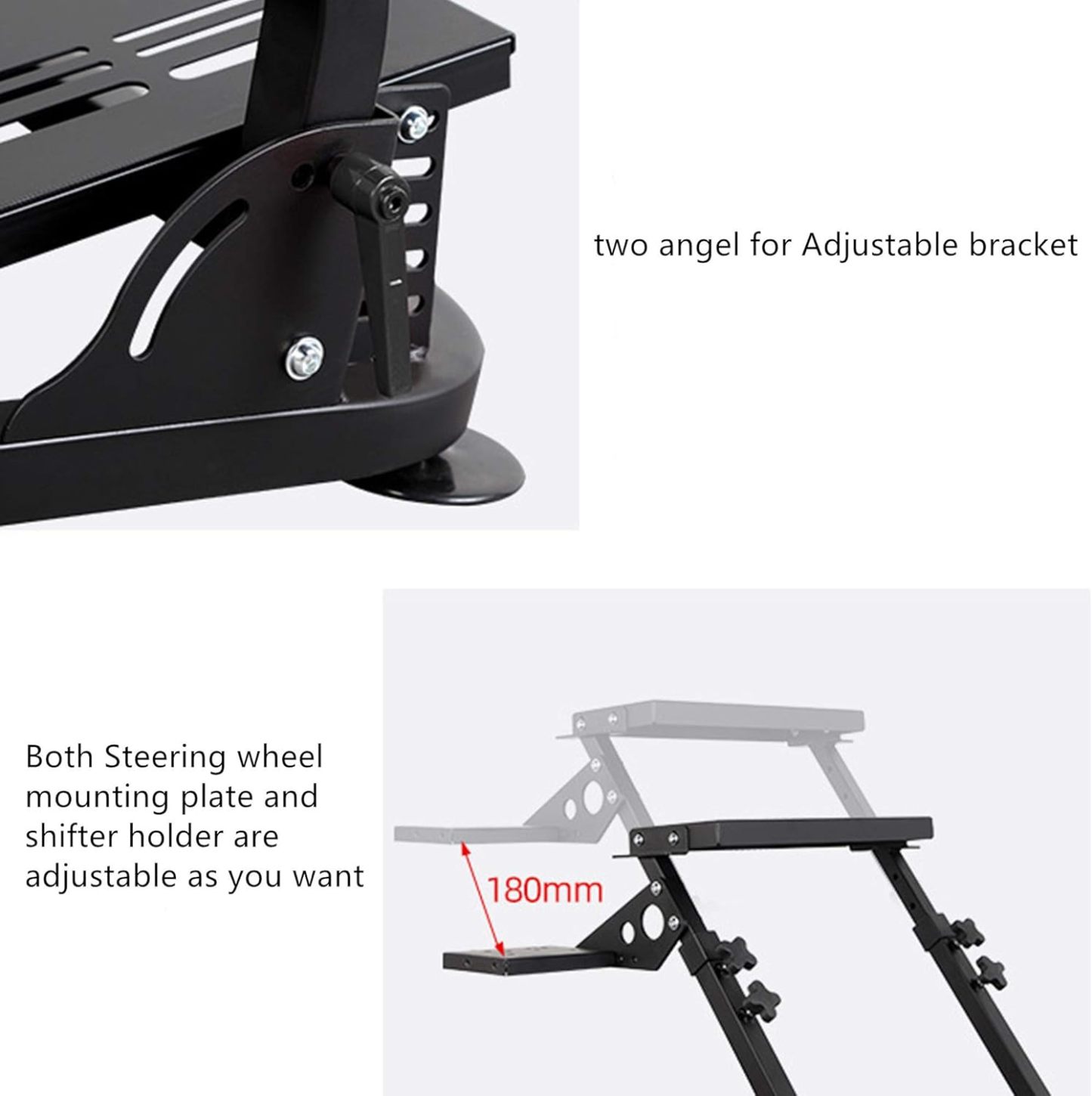 Jxqqay Racing Wheel Stand (Versión actualizada) Levier de vitesses Pro Cockpit de simulateur de conduite réglable en hauteur compatible avec Logitech G25 G27 G29 G920 T300RS T500 T3PA TGT Cockpit de jeu FANATEC