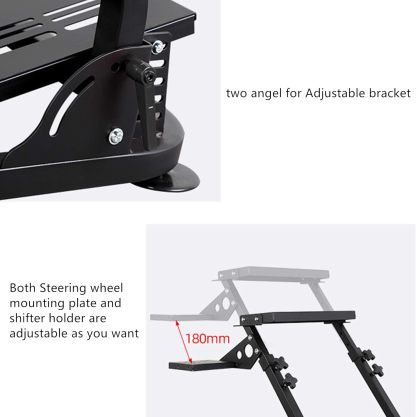 Jxqqay Racing Wheel Stand (Versión actualizada) Levier de vitesses Pro Cockpit de simulateur de conduite réglable en hauteur compatible avec Logitech G25 G27 G29 G920 T300RS T500 T3PA TGT Cockpit de jeu FANATEC