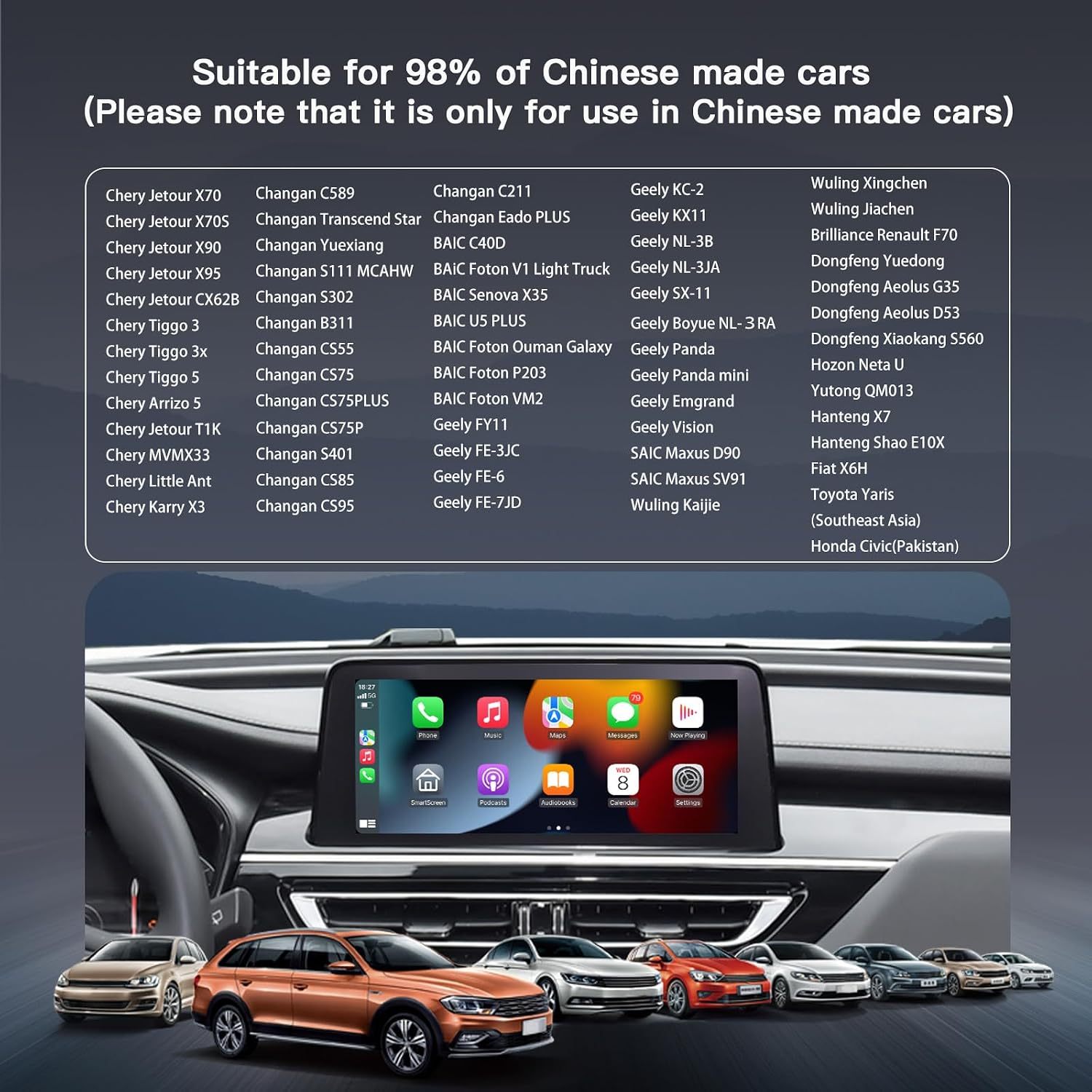 Adaptador USB «Plug and Play» inalámbrico CarbitLink/CarPlay/Android Auto Smart Link para vehículos con CarPlay o Android Carbit Link de fábrica con conexión por cable