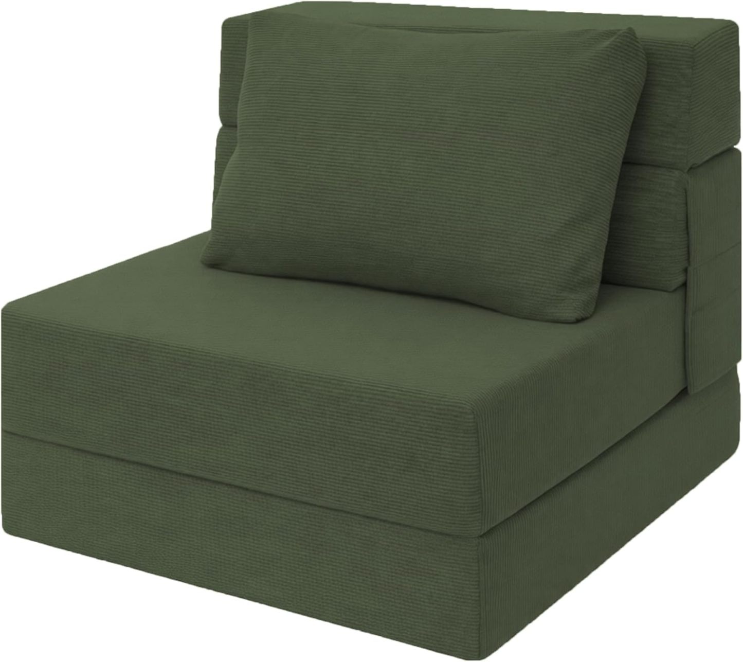 Sofá Cama Plegable Individual con Almohada, Gris Oscuro, Tela Transpirable y Espuma de Alta Densidad, 48.26 cm x 66.06 cm x 58.46 cm