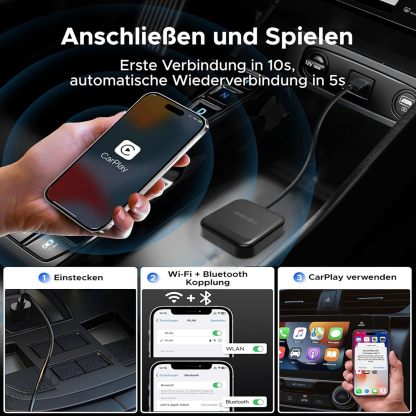 Adaptador USB «Plug and Play» inalámbrico CarbitLink/CarPlay/Android Auto Smart Link para vehículos con CarPlay o Android Carbit Link de fábrica con conexión por cable