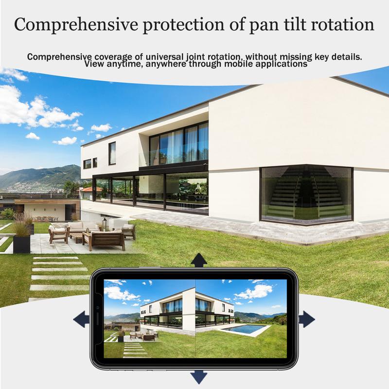 ICSEE Cámara de Seguridad AJ21 WiFi Triple Lente Ultra HD 9MP，Regalo de cable de extensión de 3 metros，360° Panorámica con Triple Lente PTZ，Detección de Movimiento + Visión Nocturna Color，Impermeable IP66，WiFi 2.4GHz ，Compatible con el protocolo ONVIF，Con
