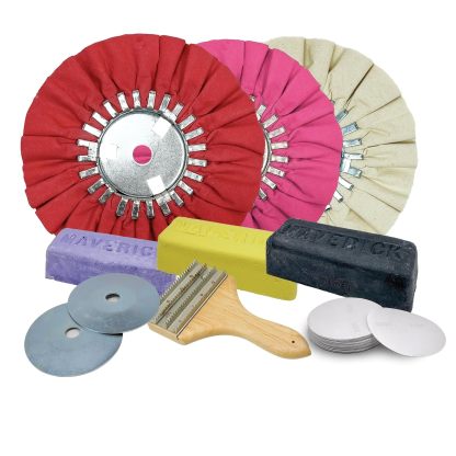 Kit de pulido de acero inoxidable en 3 pasos de Renegade Products: discos de pulido Airway, barras de compuesto y bridas de seguridad – Sistema «Mirror Shine» para la restauración del acero
