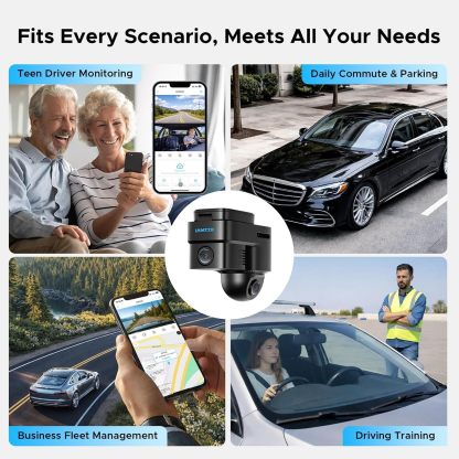 Cámara de salpicadero inalámbrica LAMTTO 4G LTE para el interior y la parte delantera del vehículo, con transmisión en directo a distancia